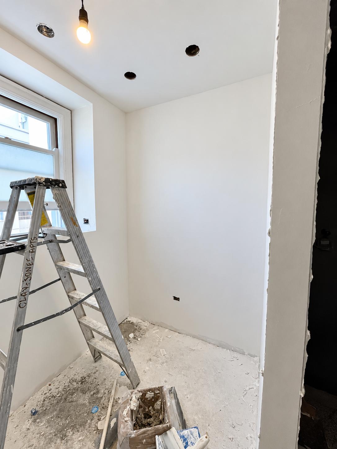 After: finished drywall around the window corner