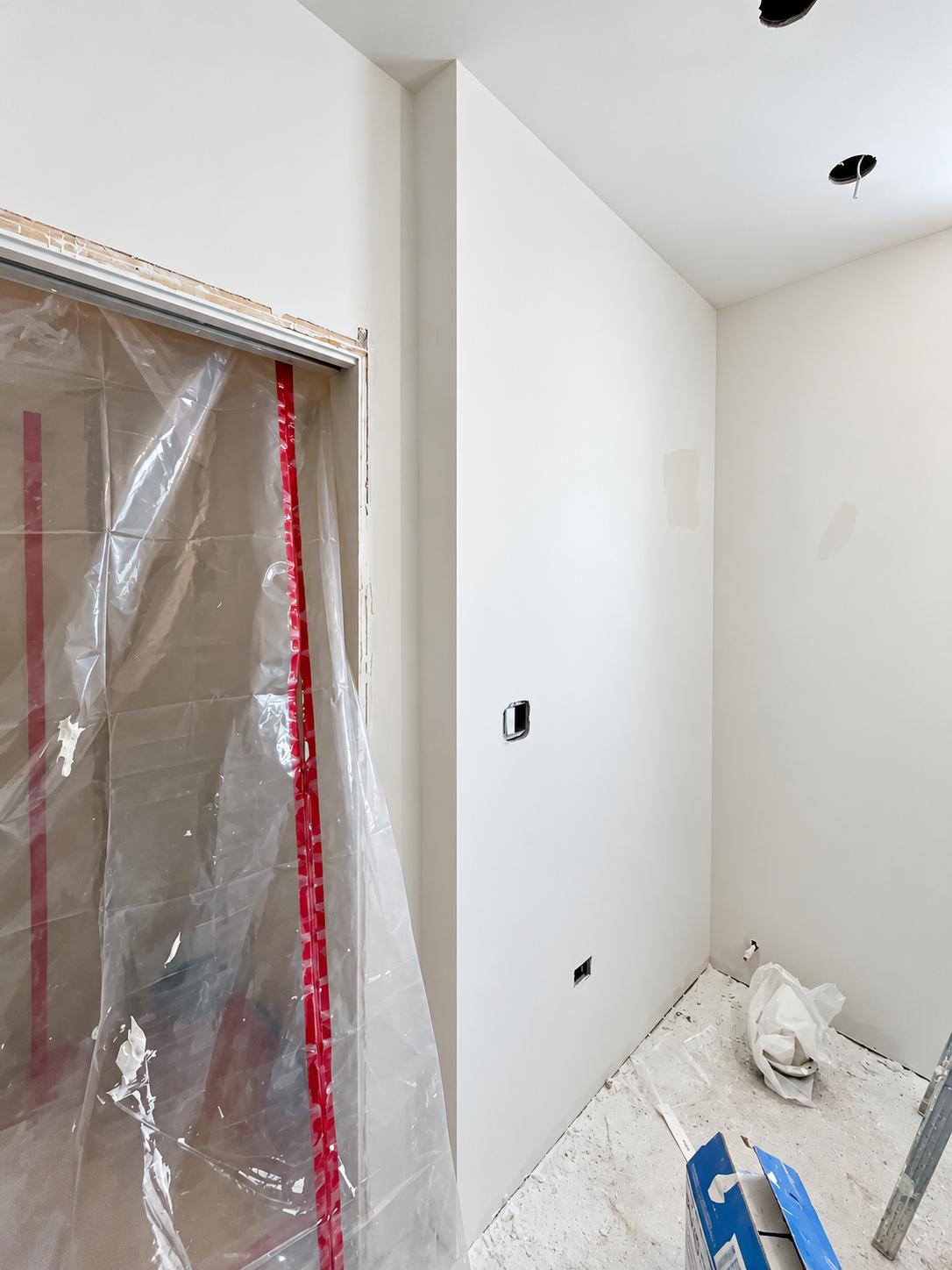 After: Finished walls beside the doorway